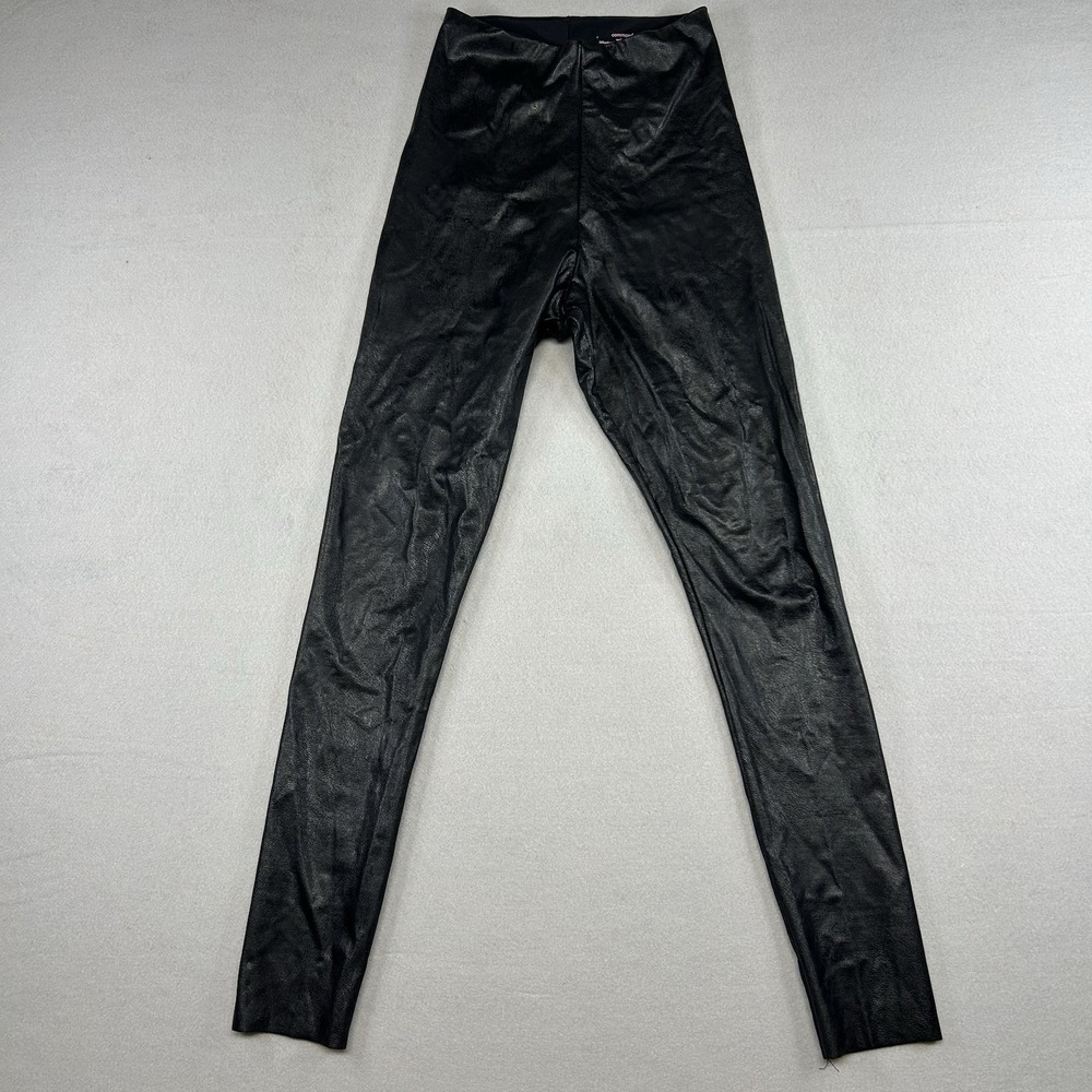 Commando Leggings Womens M Black Faux Leather High Rise Pull On Stretch